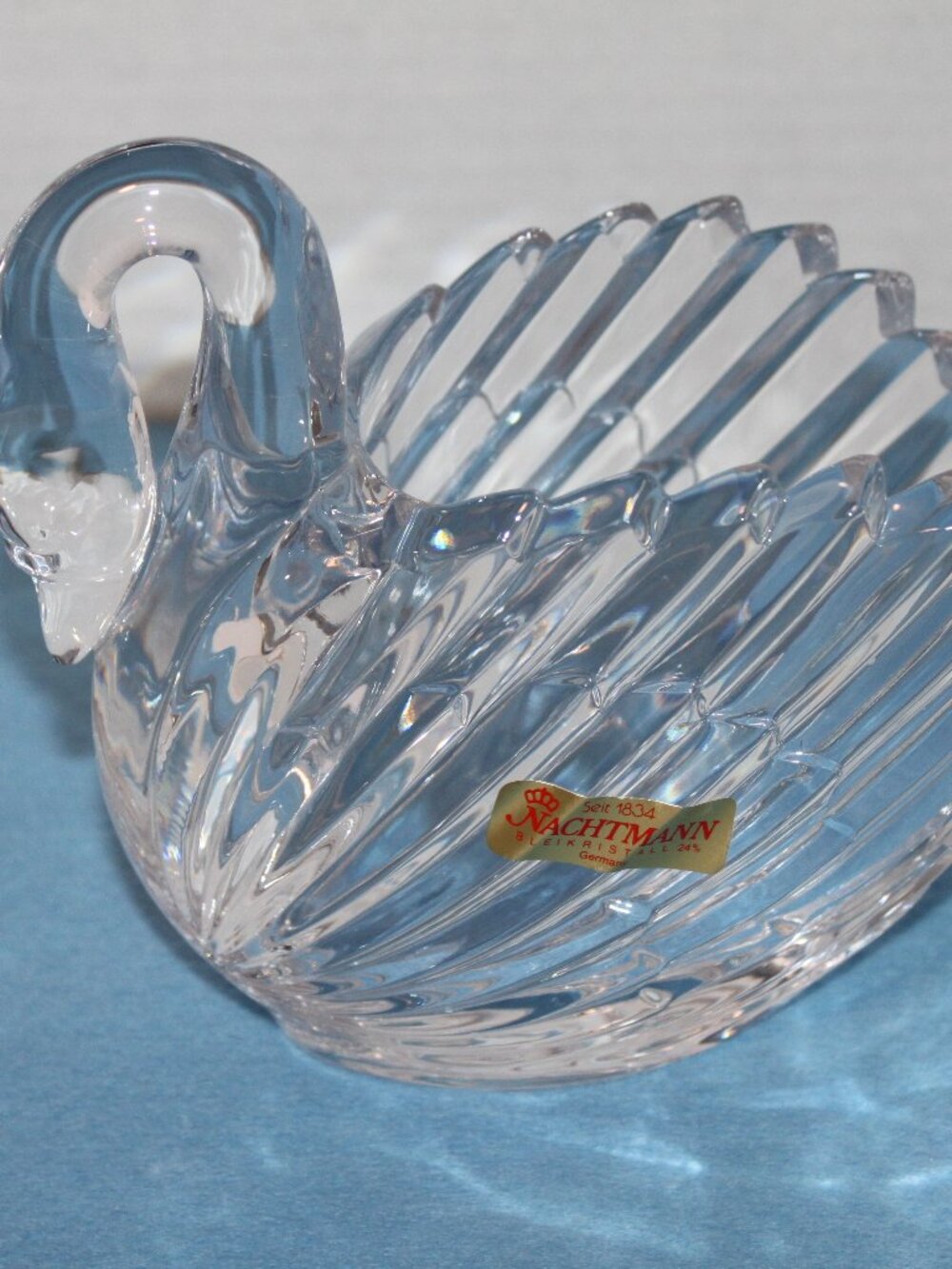 Vintage Nachtmann Bleikristal Crystal Swan Candy Dish, NIB